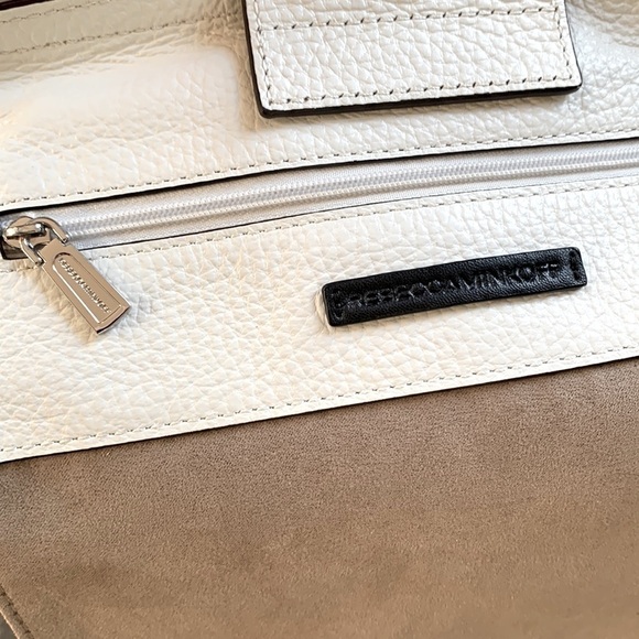 Rebecca MINKOFF StuddedOff White Pebbled Leather Bucket Bag - Picture 13 of 16